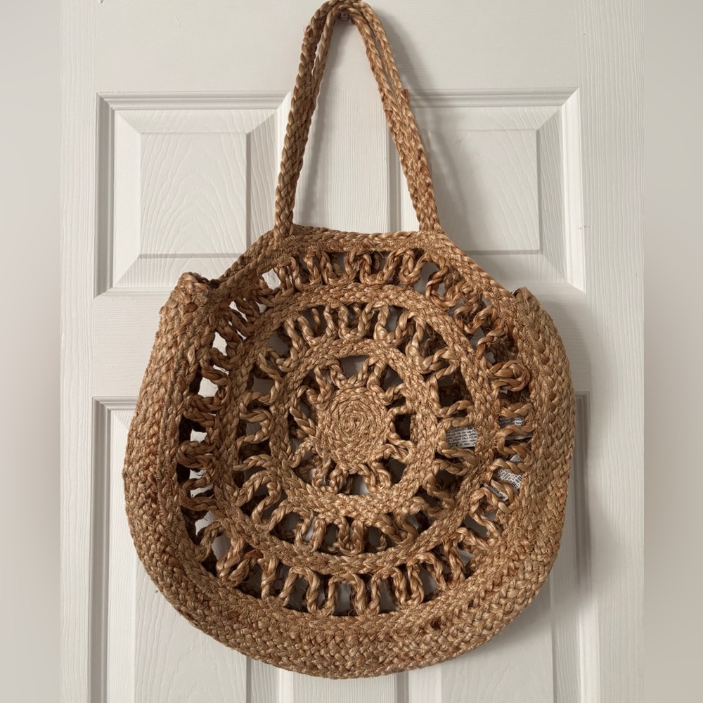 Zara Jute Natural Tote Bag - Picture 2 of 6